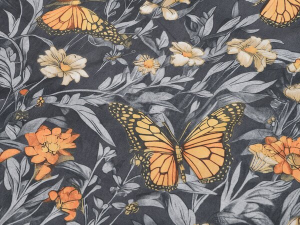 Povlečení z mikrovlákna BUTTERFLY GARDEN modrošedé Rozměr povlečení: 70 x 90 cm | 140 x 200 cm