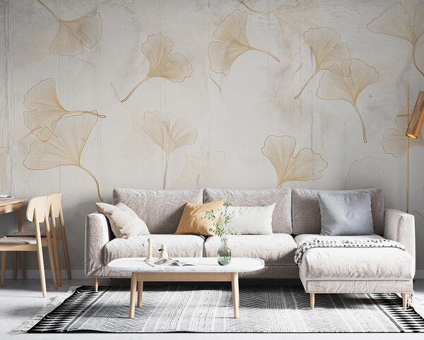 Fototapeta Jemné listy ginkga na klidném pozadí, Designové fototapety na zeď, Populární fototapety, u96467 - Tapeko.co.cz