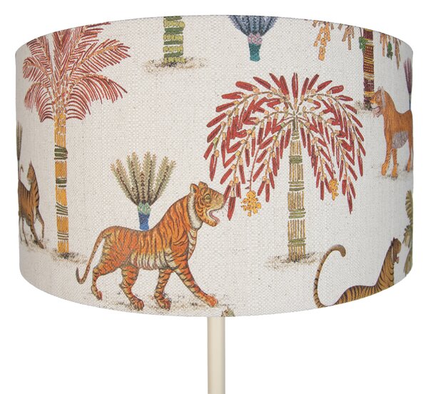 Japandi stojací lampa béžová s vícebarevným stínidlem se zvířecím potiskem 50 cm - Simplo