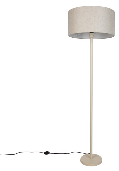 Japandi stojací lampa béžová se světle hnědým stínidlem 50 cm - Simplo