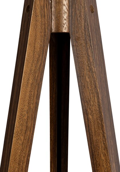 Moderní stojací lampa z ořechového dřeva s béžovým buklé stínidlem 50 cm - Tripod Classic