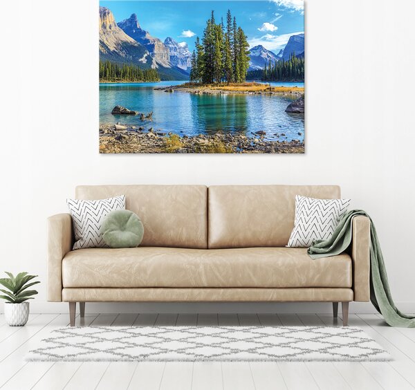 OBRAZ HORY JEZERO PŘÍRODA VÝHLED NA PLÁTNĚ NA ZEĎ LOŽNICE OBÝVÁK 60x40