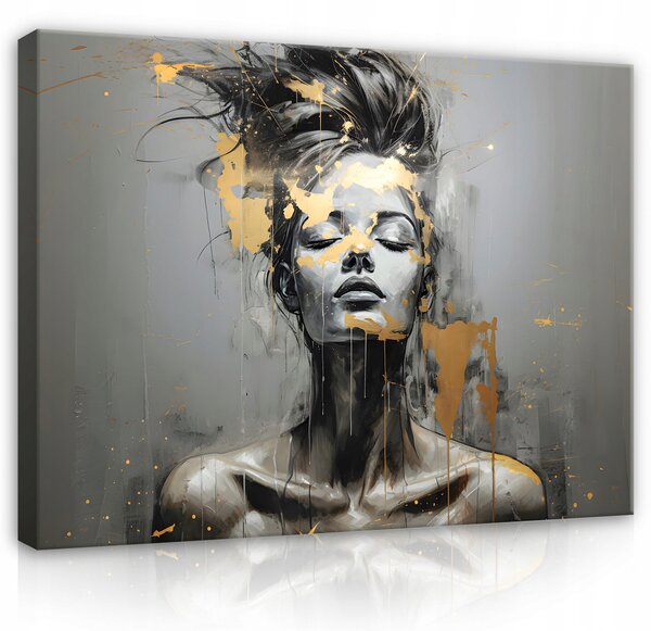 Obraz ŽENA TVÁŘ ABSTRAKCE Velký Obraz do Obýváku 100x70 cm