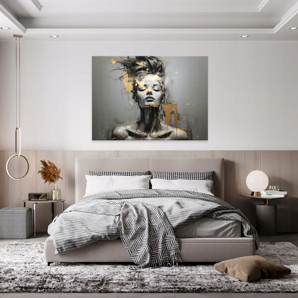 Obraz ŽENA TVÁŘ ABSTRAKCE Velký Obraz do Obýváku 100x70 cm