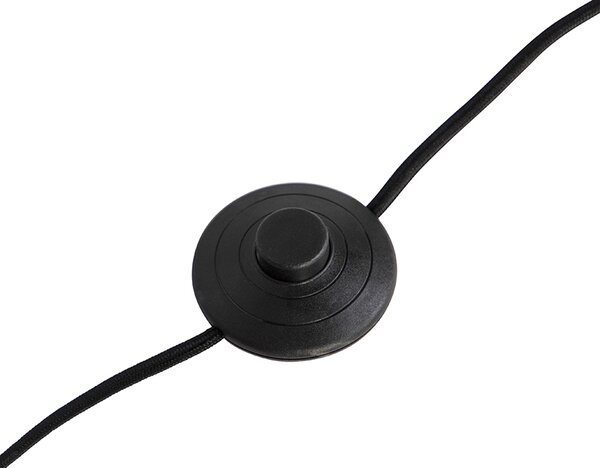 Moderní stojací lampa černá s béžovým buklé stínidlem 40 cm - Simplo