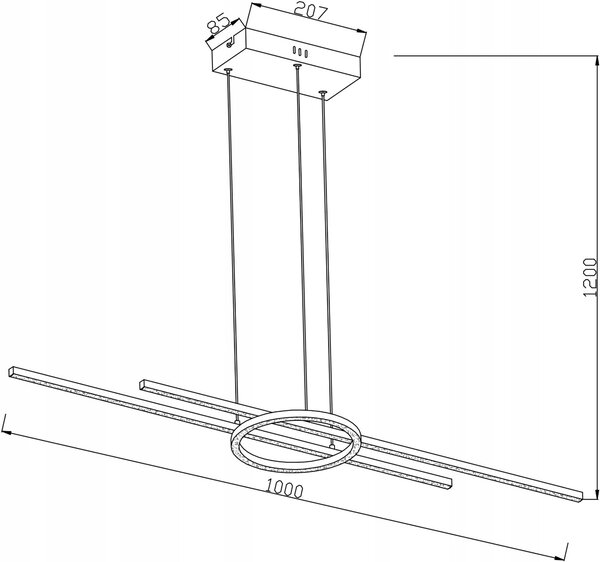 LED závěsné svítidlo moderní černé do obýváku jídelny 100 cm 4000K Reality