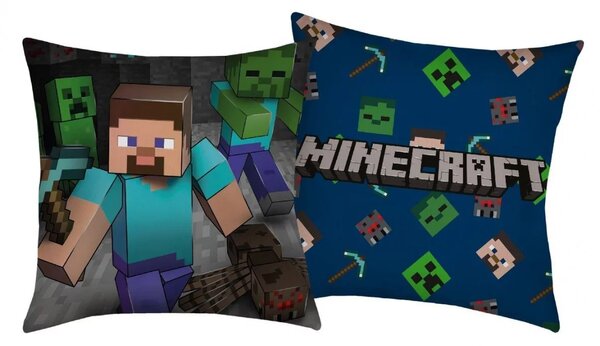 HALANTEX Polštářek Minecraft Steve - 40 x 40 - polyester - Halantex