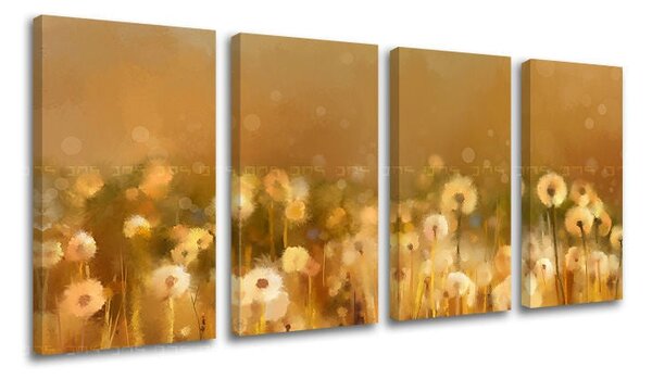 4dílný obraz na stěnu KVĚTINY - 80x40 cm