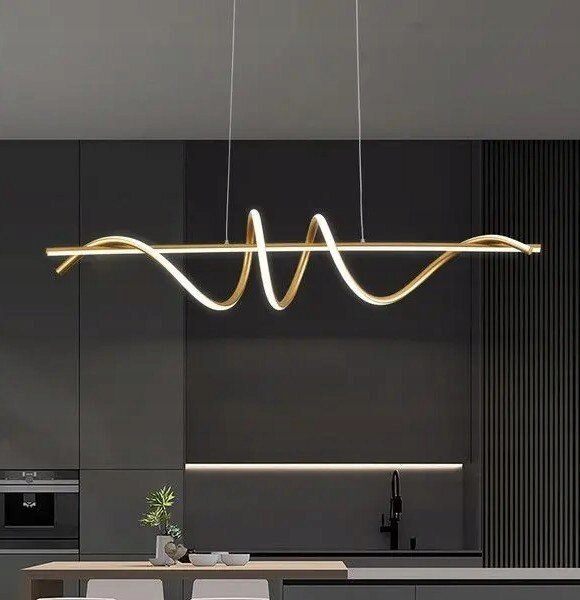 Závěsná zlatá LED lampa Serpent Reality 339701-09