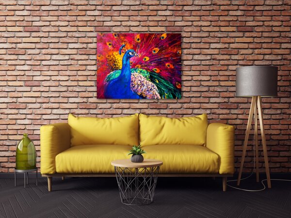 Impresi Obraz Barevný páv - 90 x 70 cm