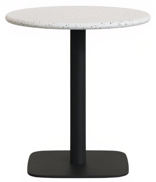 Bílý terrazzo zahradní stůl Kave Home Saura 70 cm s černou podnoží