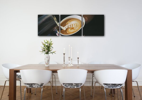 Impresi Obraz Káva capuccino - 90 x 30 cm (3 dílný)