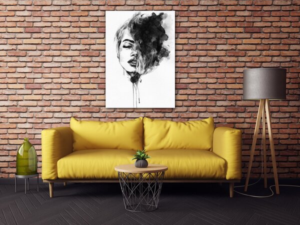 Impresi Obraz Malovaný portrét ženy černobílý - 50 x 70 cm