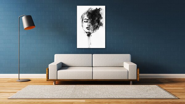 Impresi Obraz Malovaný portrét ženy černobílý - 40 x 60 cm