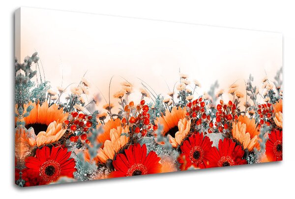 Obraz na stěnu ČERVENÉ KVĚTY_154-13 - 30x60 cm