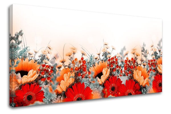Obraz na stěnu ČERVENÉ KVĚTY_154-13 - 30x60 cm