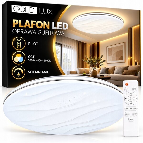 LED stropní Stropní Svítidlo kulatý bílý s dálkovým ovládáním a možností změny barvy světla, 48 cm, Polux