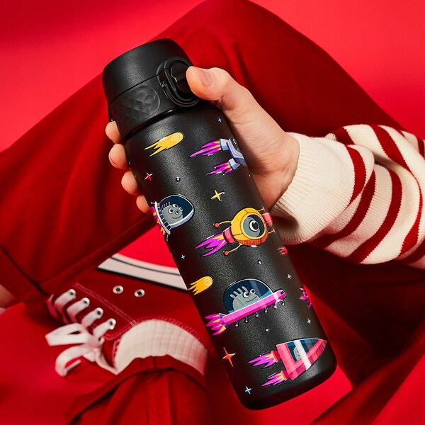 Láhev Na Pití ocelový Ion8 Vesmírné lodě 600 ml černý
