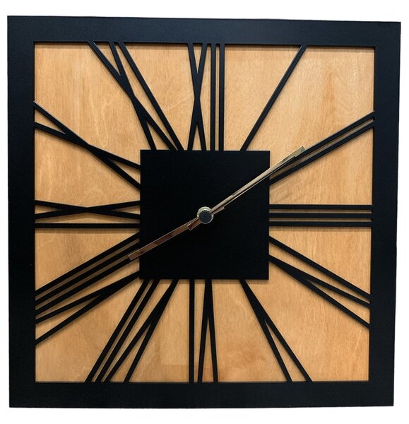 Fire4u nástěnné hodiny Luxury, černé-matné, 30 x 30cm