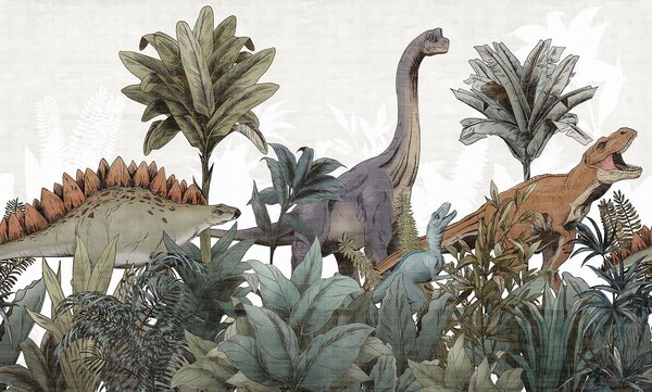 Fototapeta Skupina dinosaurů v džungli, Dětské fototapety, Populární fototapety, u96938 - Tapeko.co.cz