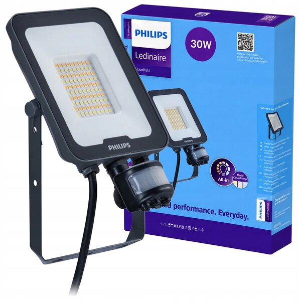 LED reflektor s čidlem 30W 3600lm, měnitelná barva, IP65 BVP167 Philips