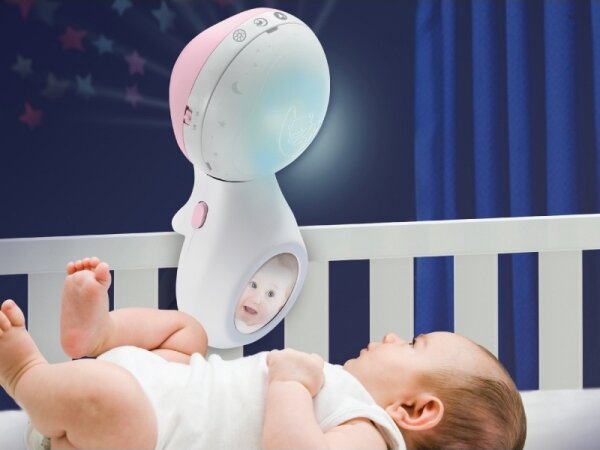 Infantino - Kolotoč nad postýlku s melodií a projektorem 3v1 3xAAA růžová
