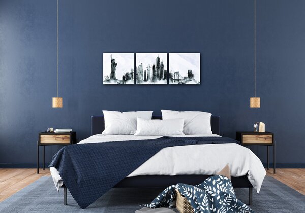 Impresi Obraz New York panorama - 90 x 30 cm (3 dílný)
