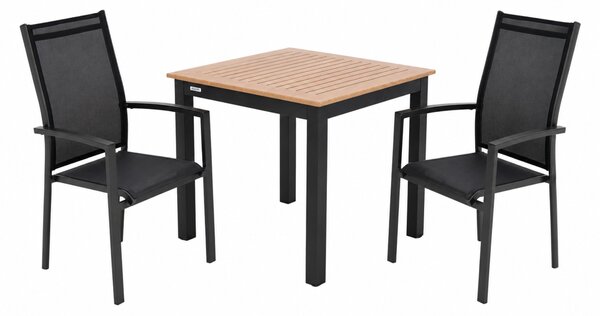 Doppler EXPERT WOOD Antracit - zahradní hliníková sedací souprava 2+1