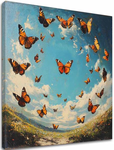 Obraz Kruh motýlů - Harmonie v přírodě - 60x60 cm