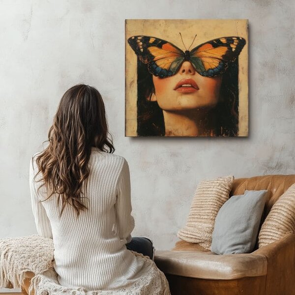 Obraz Motýlí Křídla - Tajemné Oči - 60x60 cm