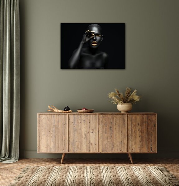 Impresi Obraz Portrét ženy zlaté detaily - 70 x 50 cm