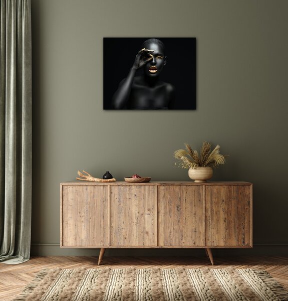 Impresi Obraz Portrét ženy zlaté detaily - 90 x 70 cm