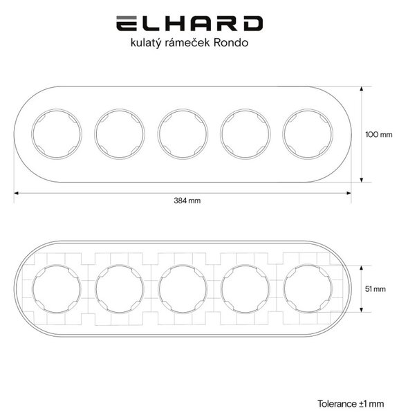 Elhard Kulatý pětirámeček Rondo, stříbrný RD3005S