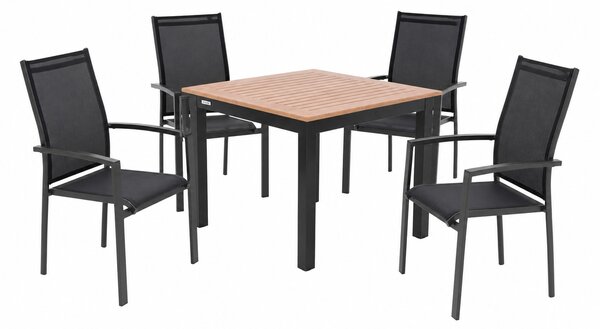 Doppler EXPERT WOOD Antracit - zahradní hliníková sedací souprava 4+1