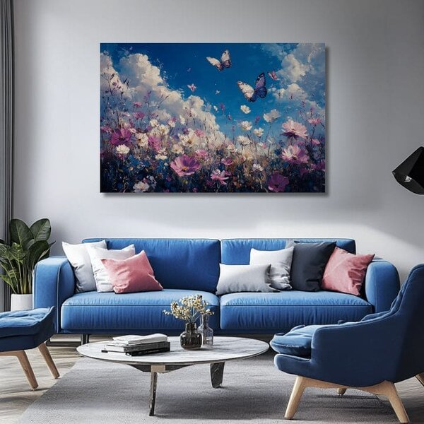 Obraz motýla - létání nad loukou - 40x60 cm
