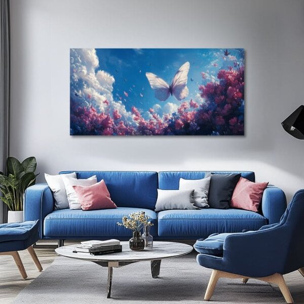 Obraz Motýla v oblacích svobody - 50x100 cm