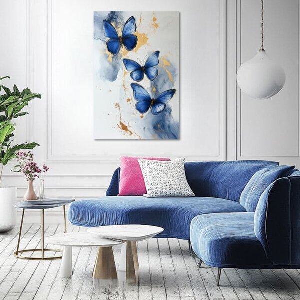 Obraz Butterflies - Marble elegance - 40x60 cm