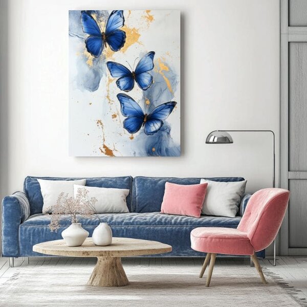 Obraz Butterflies - Marble elegance - 40x60 cm