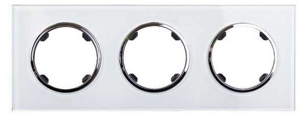Elhard Skleněný trojrámeček Rondo Glass, bílý RG3103W