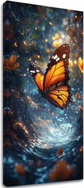 Obraz Orange Butterfly - magická atmosféra - 50x100 cm