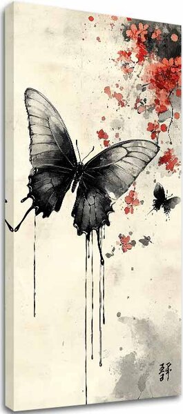Obraz Butterfly - japonský minimalismus - 50x100 cm