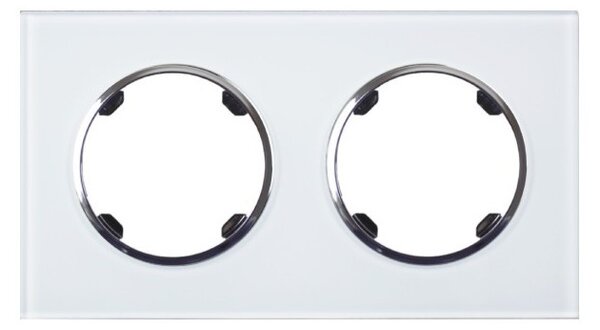 Elhard Skleněný dvojrámeček Rondo Glass, bílý RG3102W