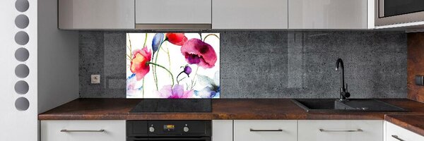 Skleněný panel do kuchyně Máky pksh-59984905