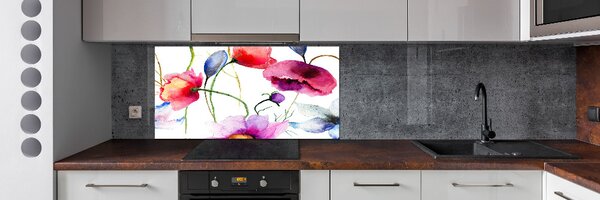 Skleněný panel do kuchyně Máky pksh-59984905