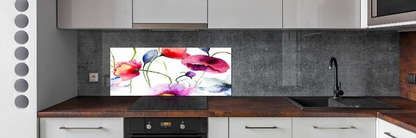 Skleněný panel do kuchyně Máky pksh-59984905