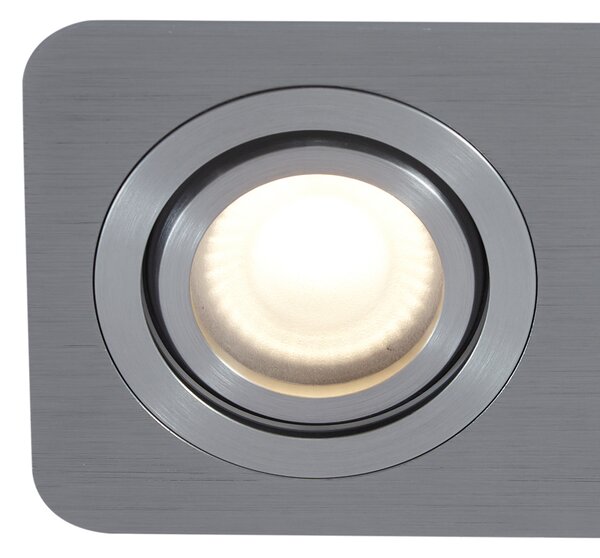 Sada 6 kulatých zapuštěných bodových svítidel Gunmetal GU10 50mm nastavitelná IP44 2-světla - Alberto