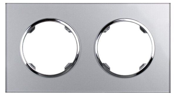 Elhard Skleněný dvojrámeček Rondo Glass, stříbrný RG3102S
