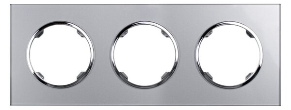 Elhard Skleněný trojrámeček Rondo Glass, stříbrný RG3103S