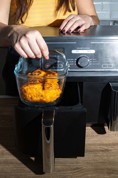 Skleněná mísa do horkovzdušné fritézy PYREX 20x14cm/1,5l., borosilikát