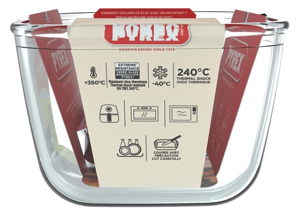 Skleněná mísa do horkovzdušné fritézy PYREX 20x14cm/1,5l., borosilikát